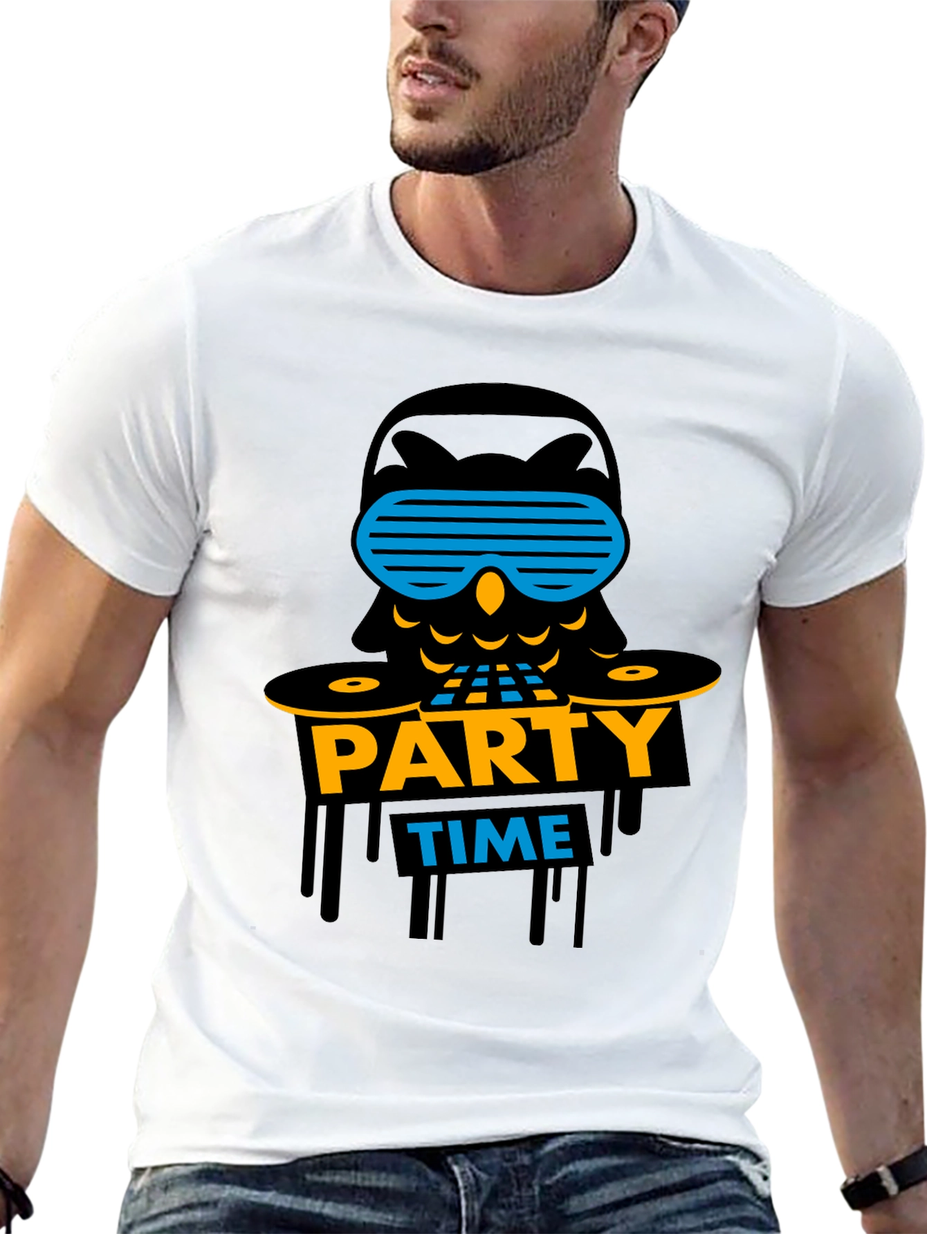 Party Time Owl Graphic T-Shirt