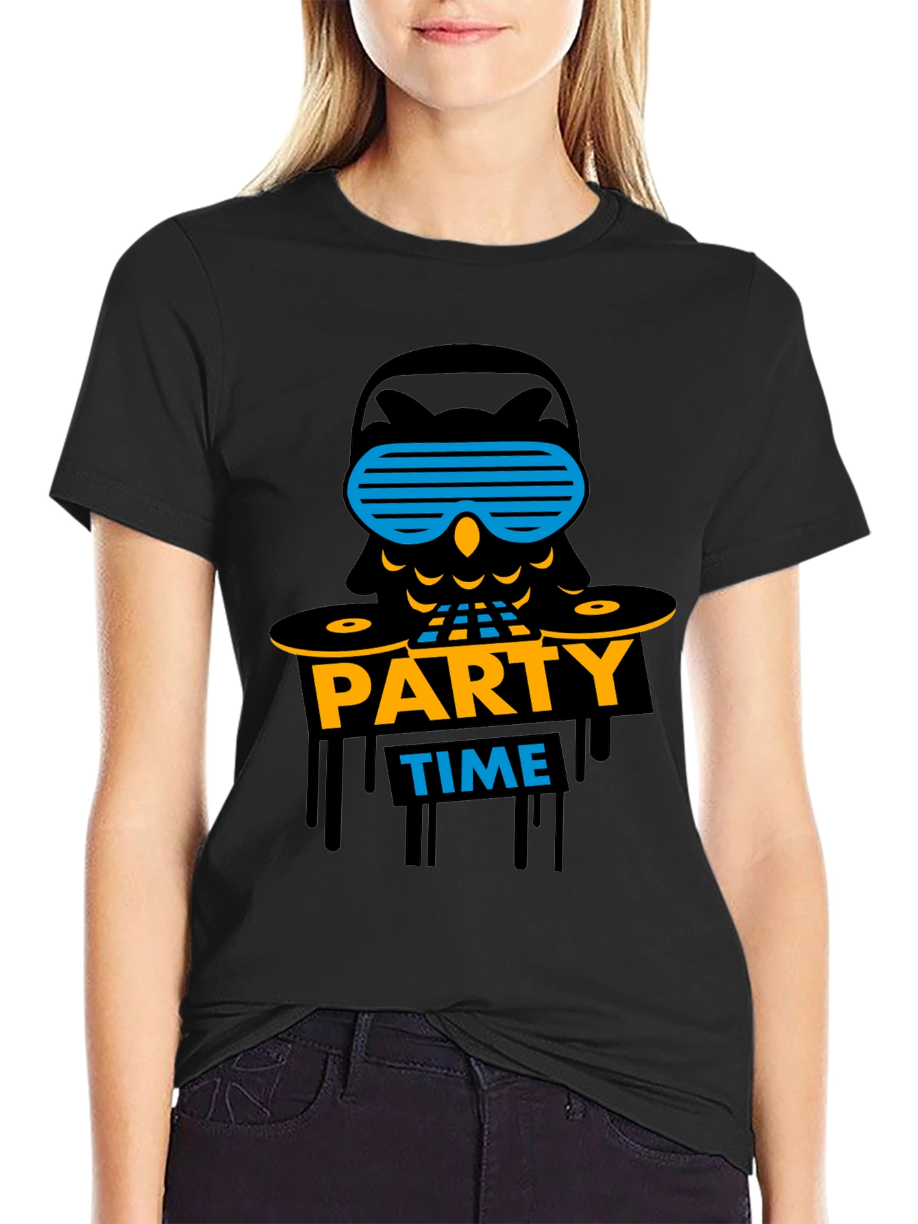 Party Time Owl Graphic T-Shirt