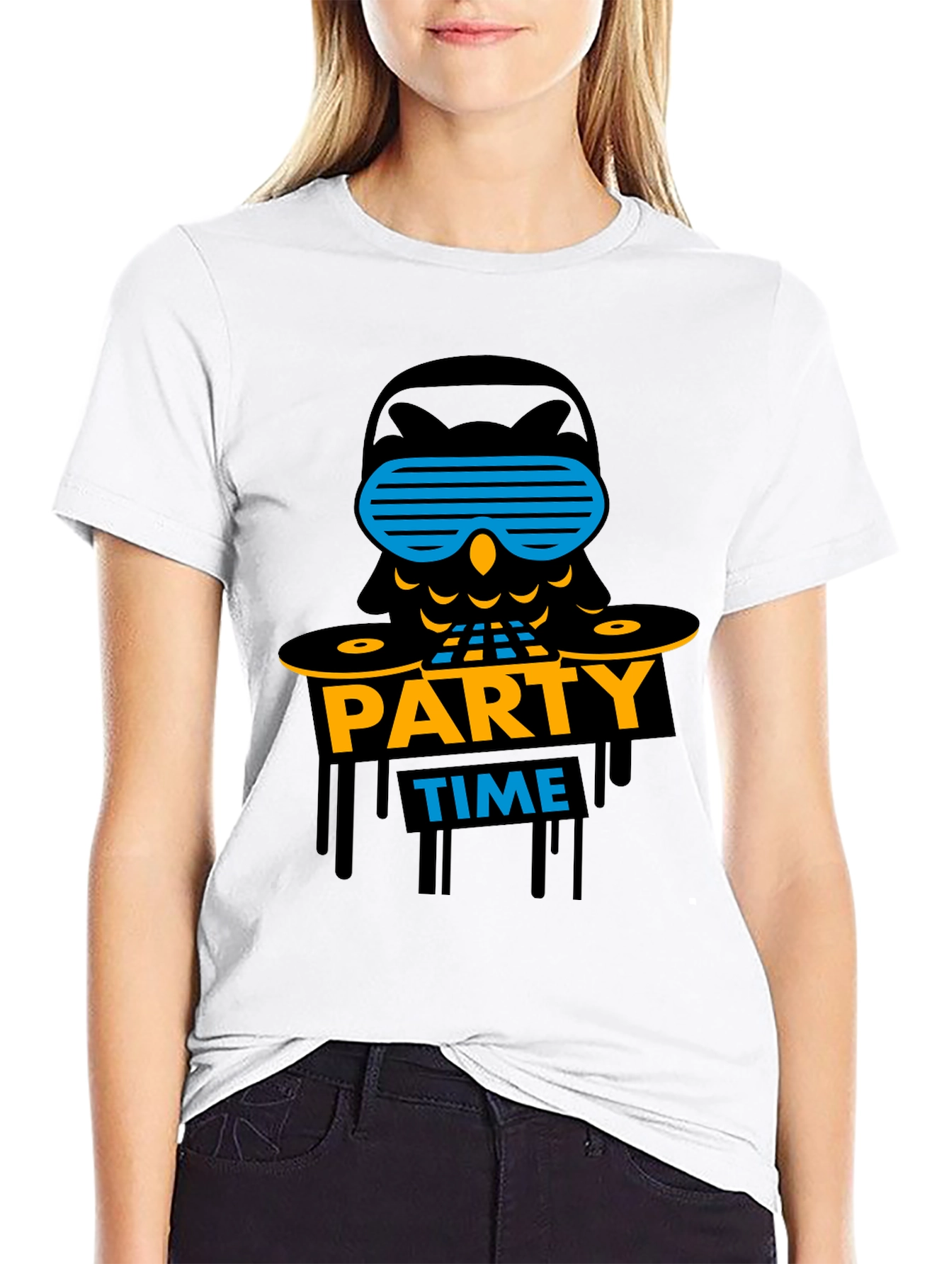Party Time Owl Graphic T-Shirt