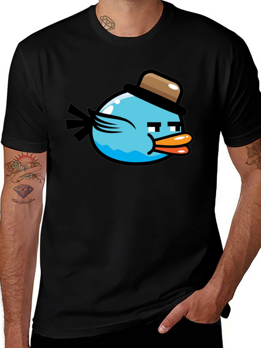 Funny Blue Bird Graphic T-Shirt