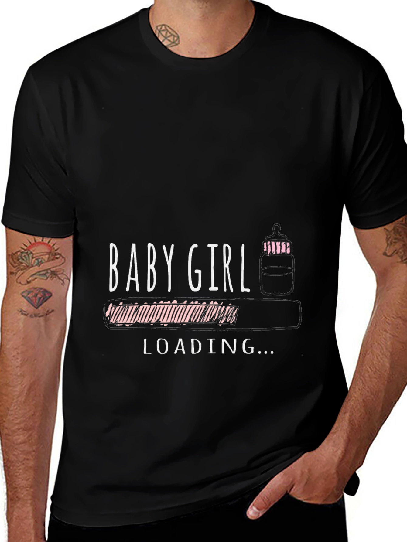 Baby Girl Loading T-Shirt - Expecting Mom Tee