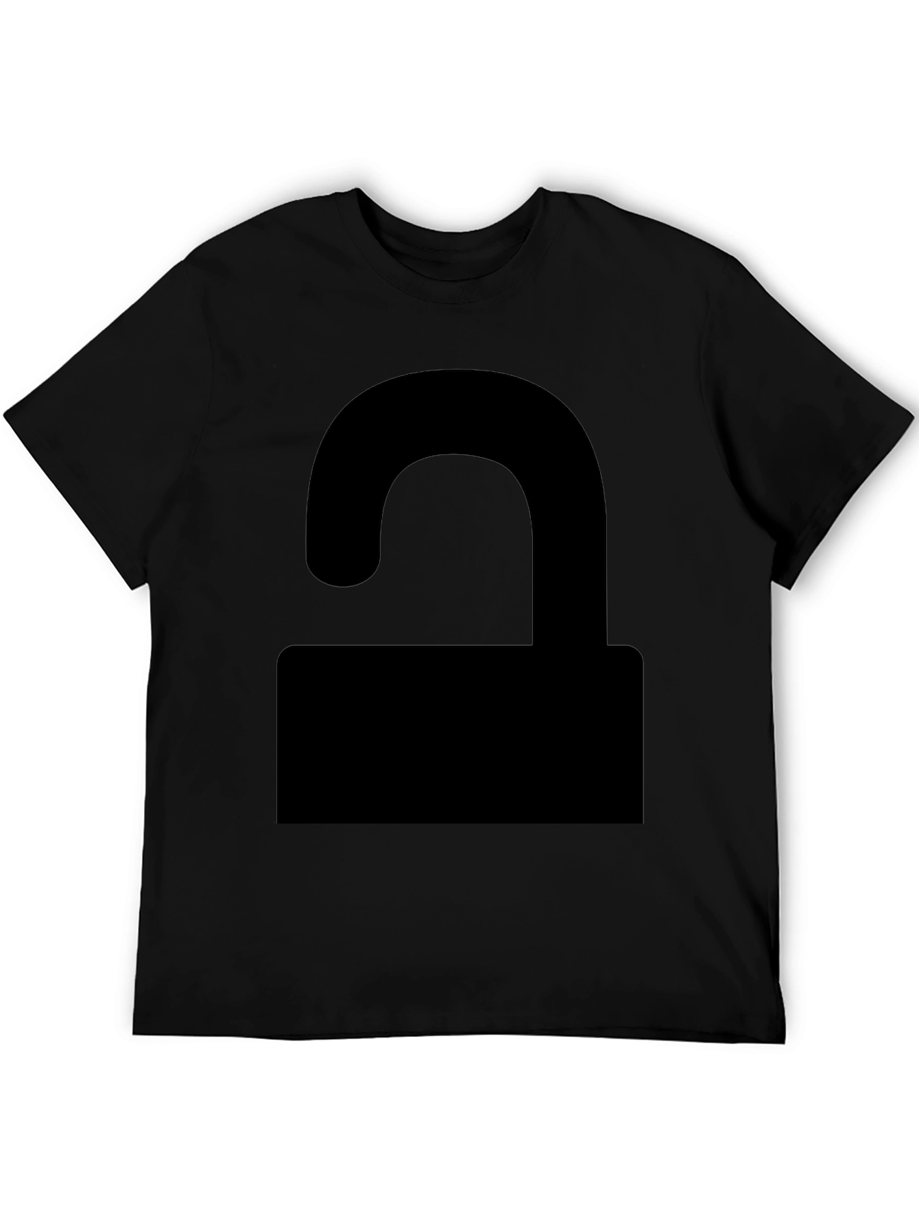 Black Unlock Symbol Graphic Tee