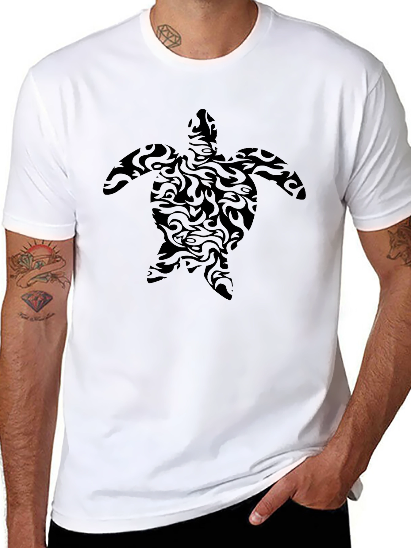 Black Turtle Graphic T-Shirt - Casual Style