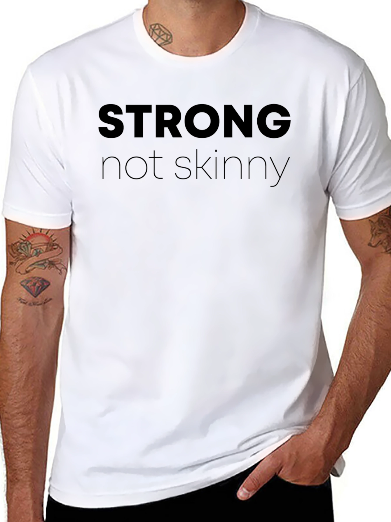 Strong Not Skinny Black Graphic T-Shirt