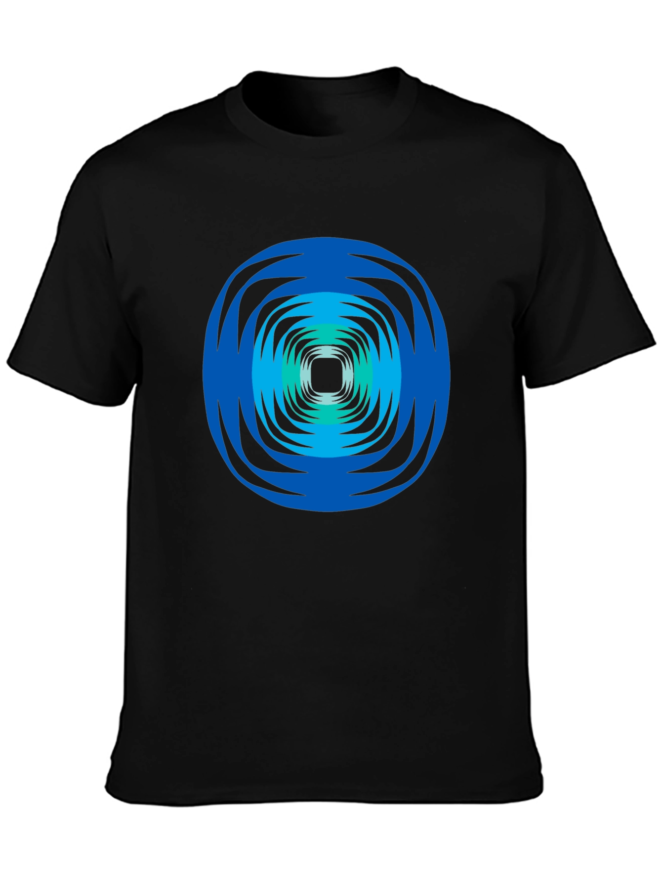 Abstract Swirl Graphic Tee - Black