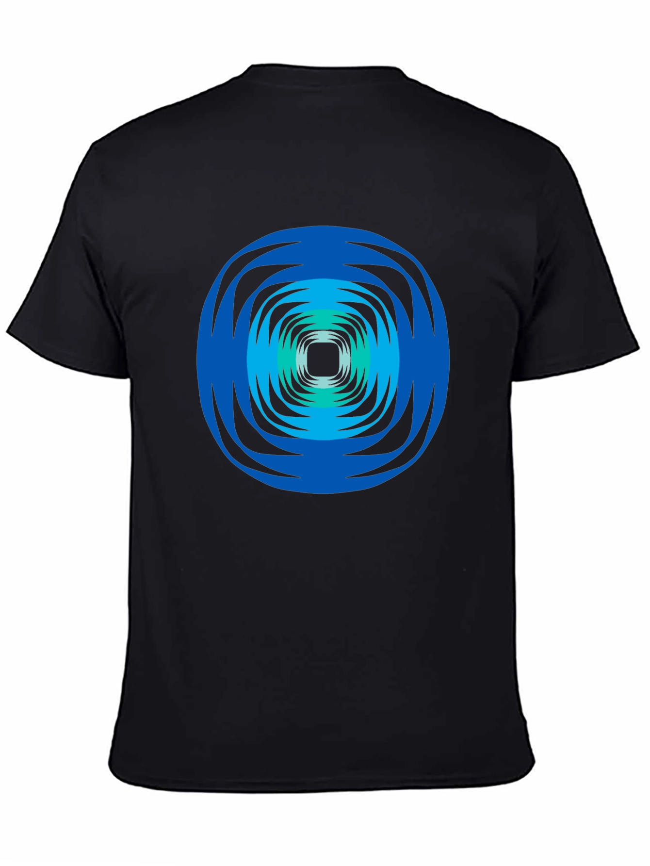 Abstract Swirl Graphic Tee - Black