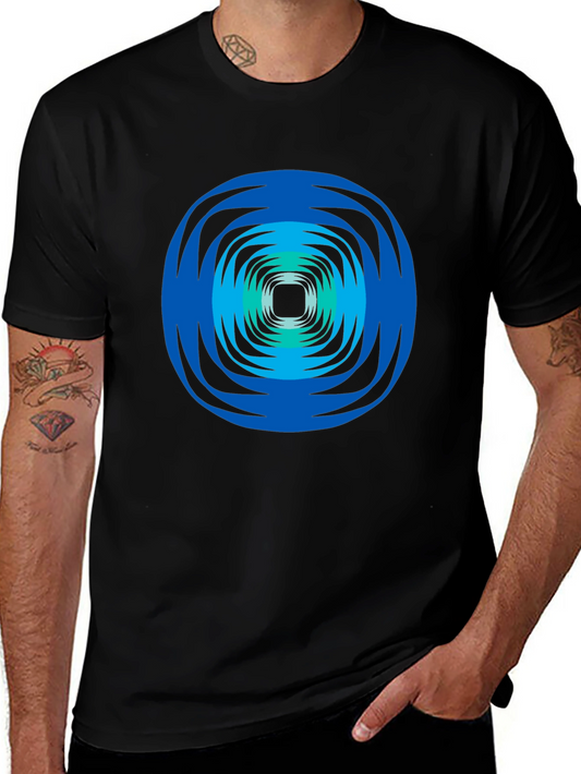 Abstract Swirl Graphic Tee - Black
