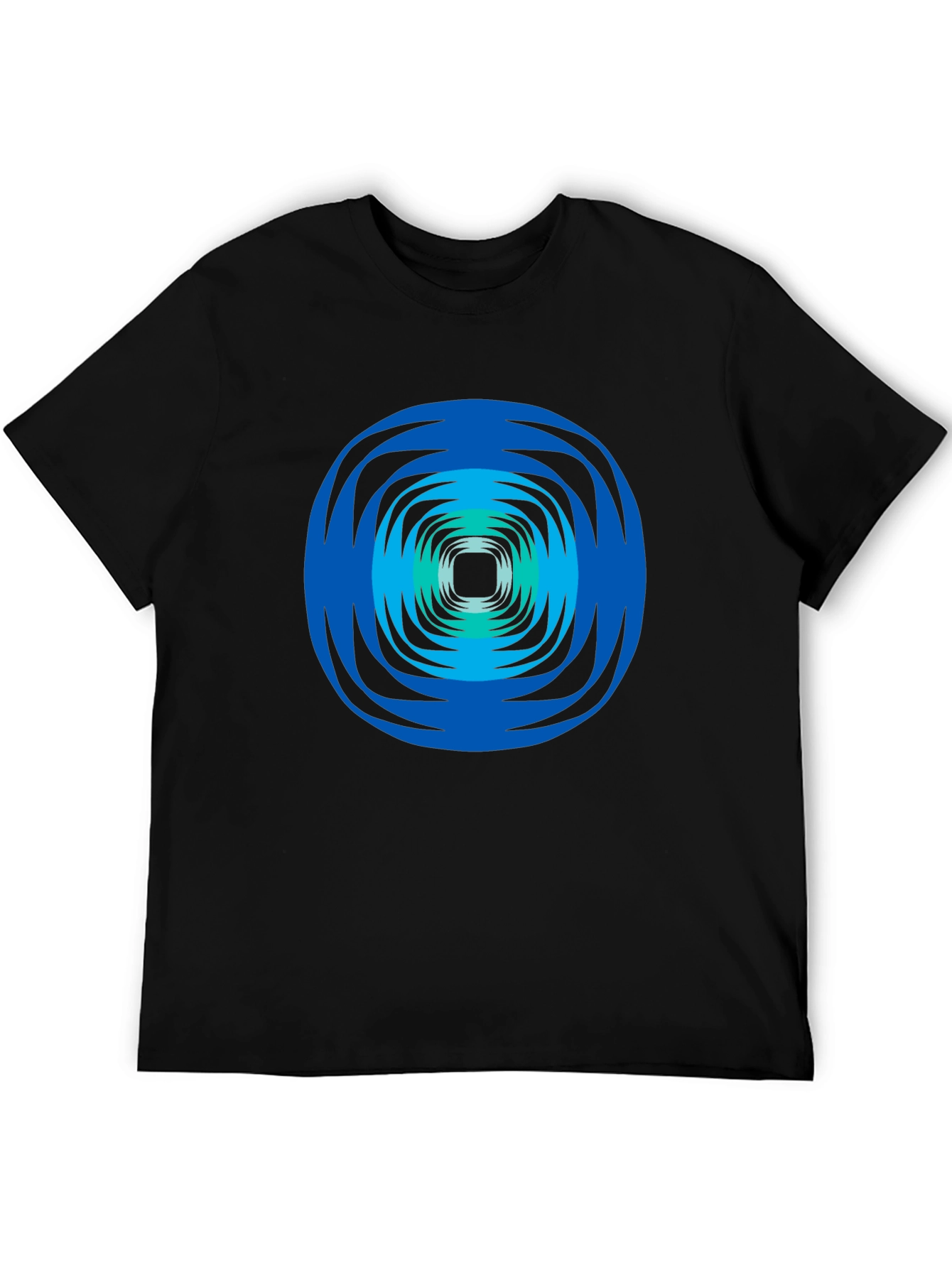 Abstract Swirl Graphic Tee - Black