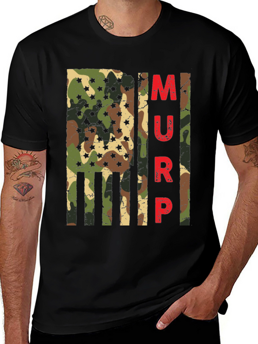 MURP Camo Flag Graphic Tee - Patriotic Style
