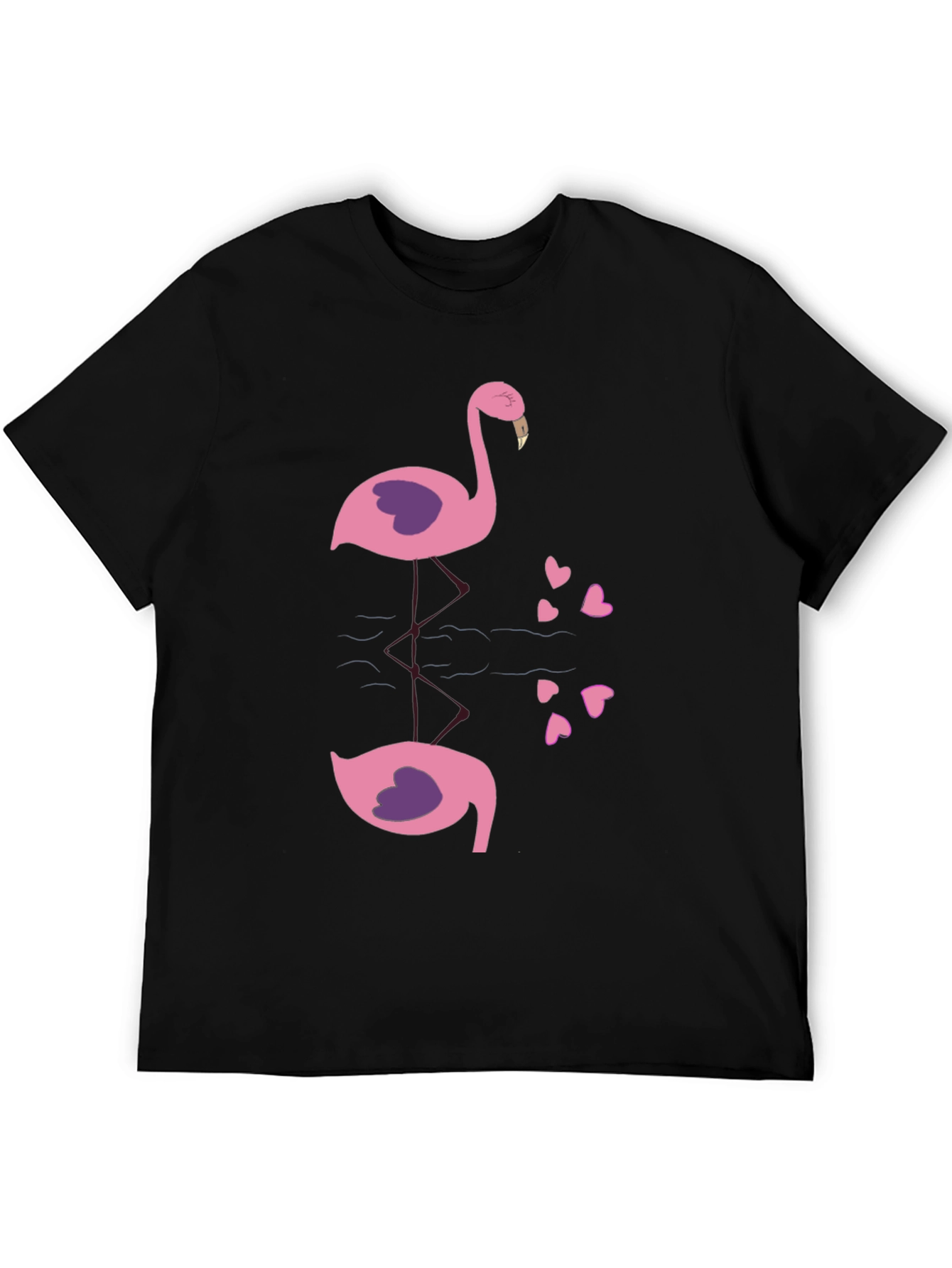 Flamingo Reflection Graphic Tee - Black