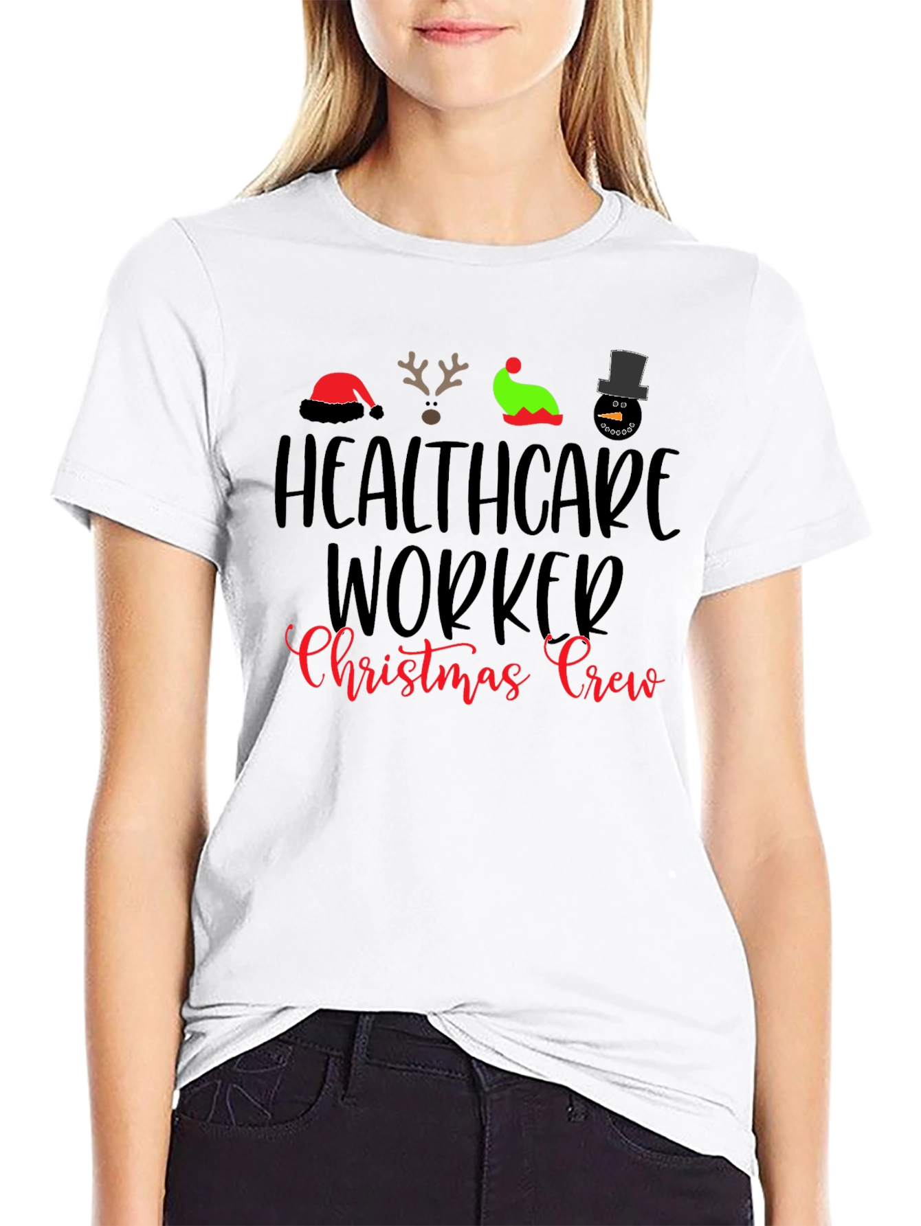 Healthcare Worker Christmas Crew T-Shirt