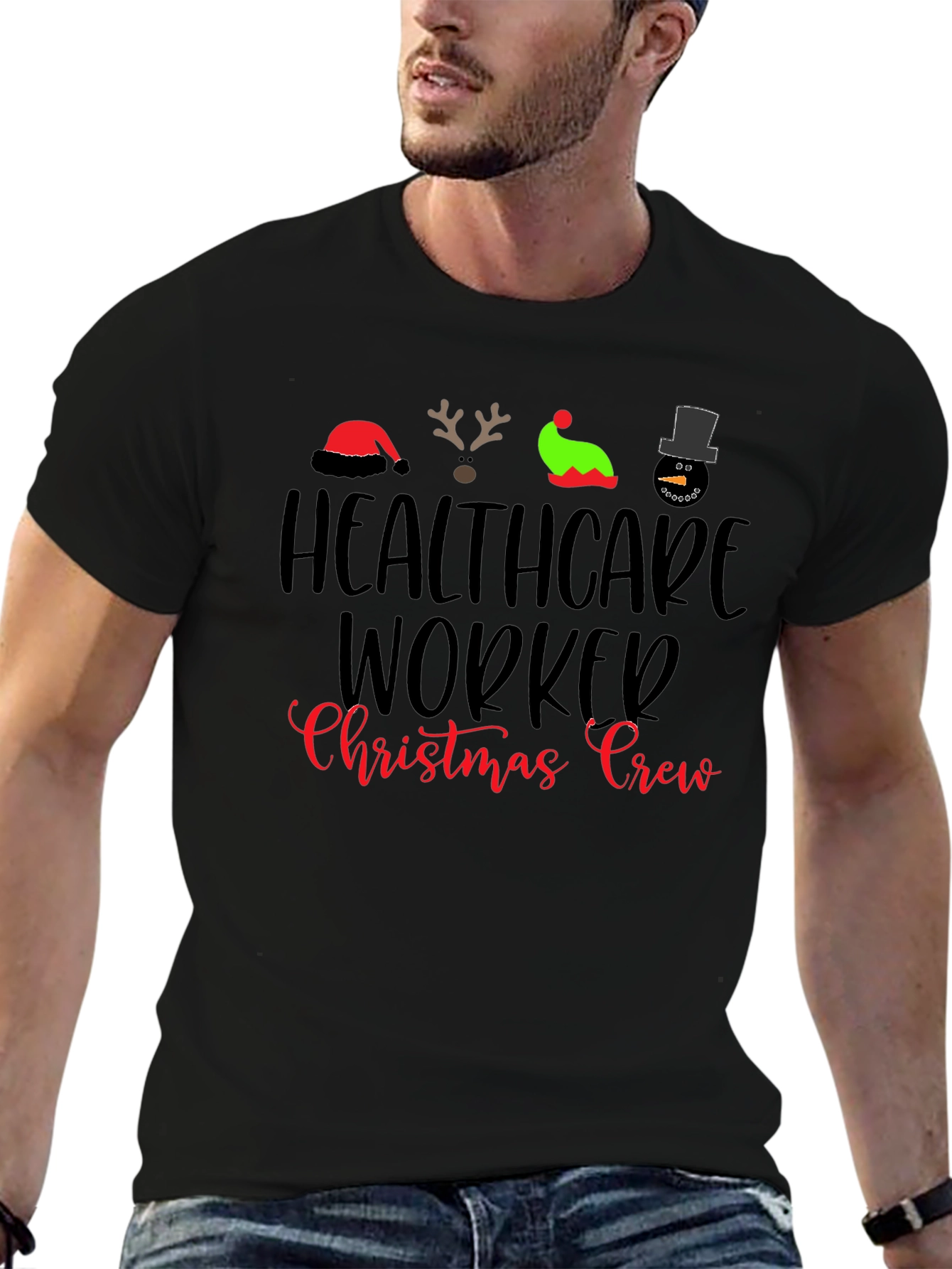 Healthcare Worker Christmas Crew T-Shirt