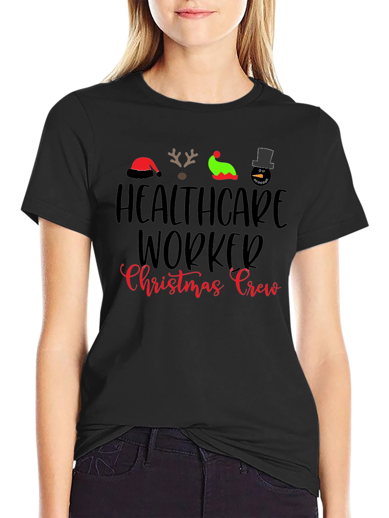 Healthcare Worker Christmas Crew T-Shirt