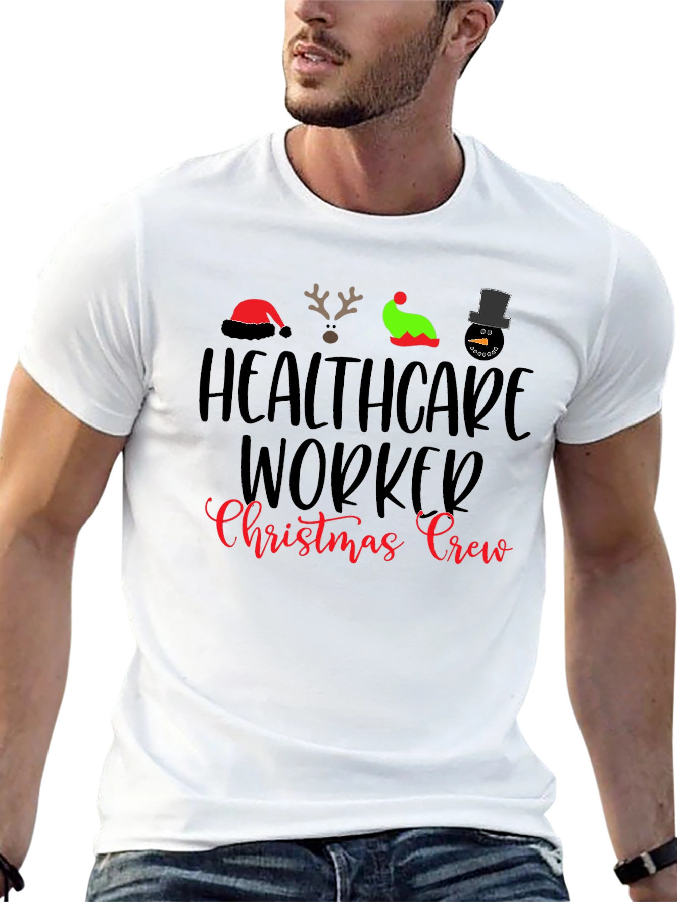 Healthcare Worker Christmas Crew T-Shirt