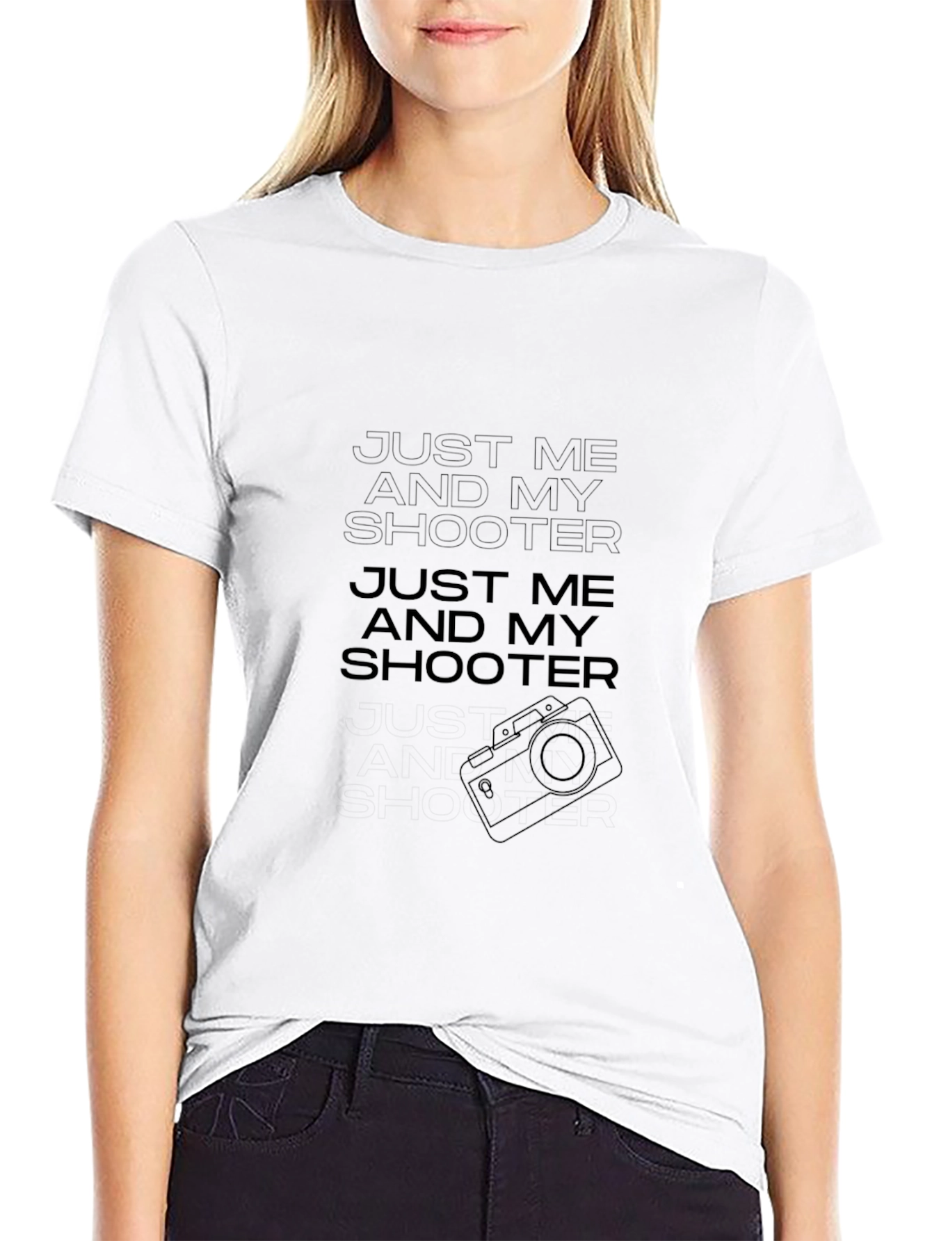 Just Me and My Shooter Black Graphic Tee