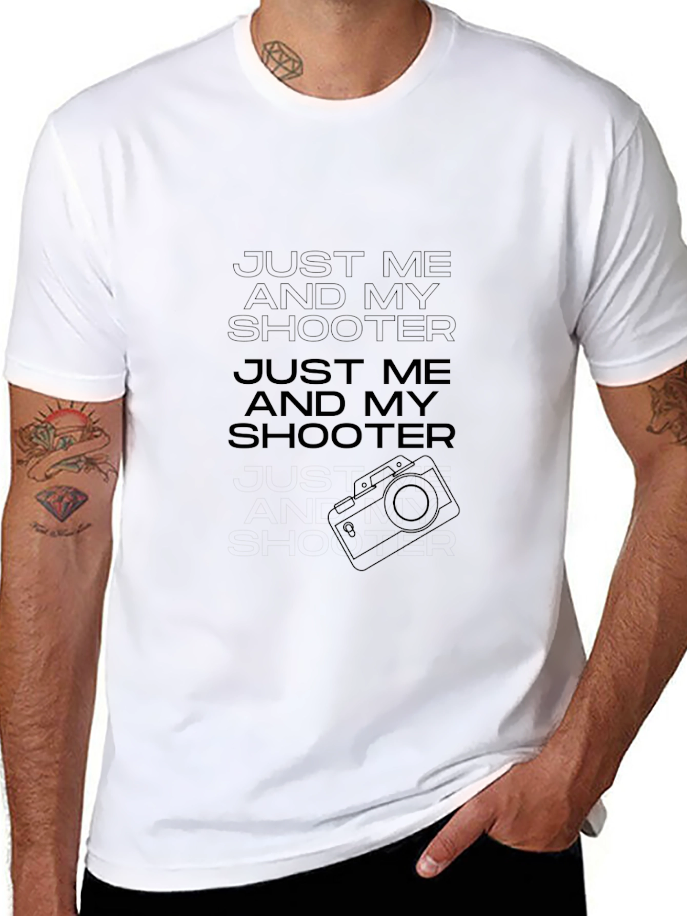 Just Me and My Shooter Black Graphic Tee