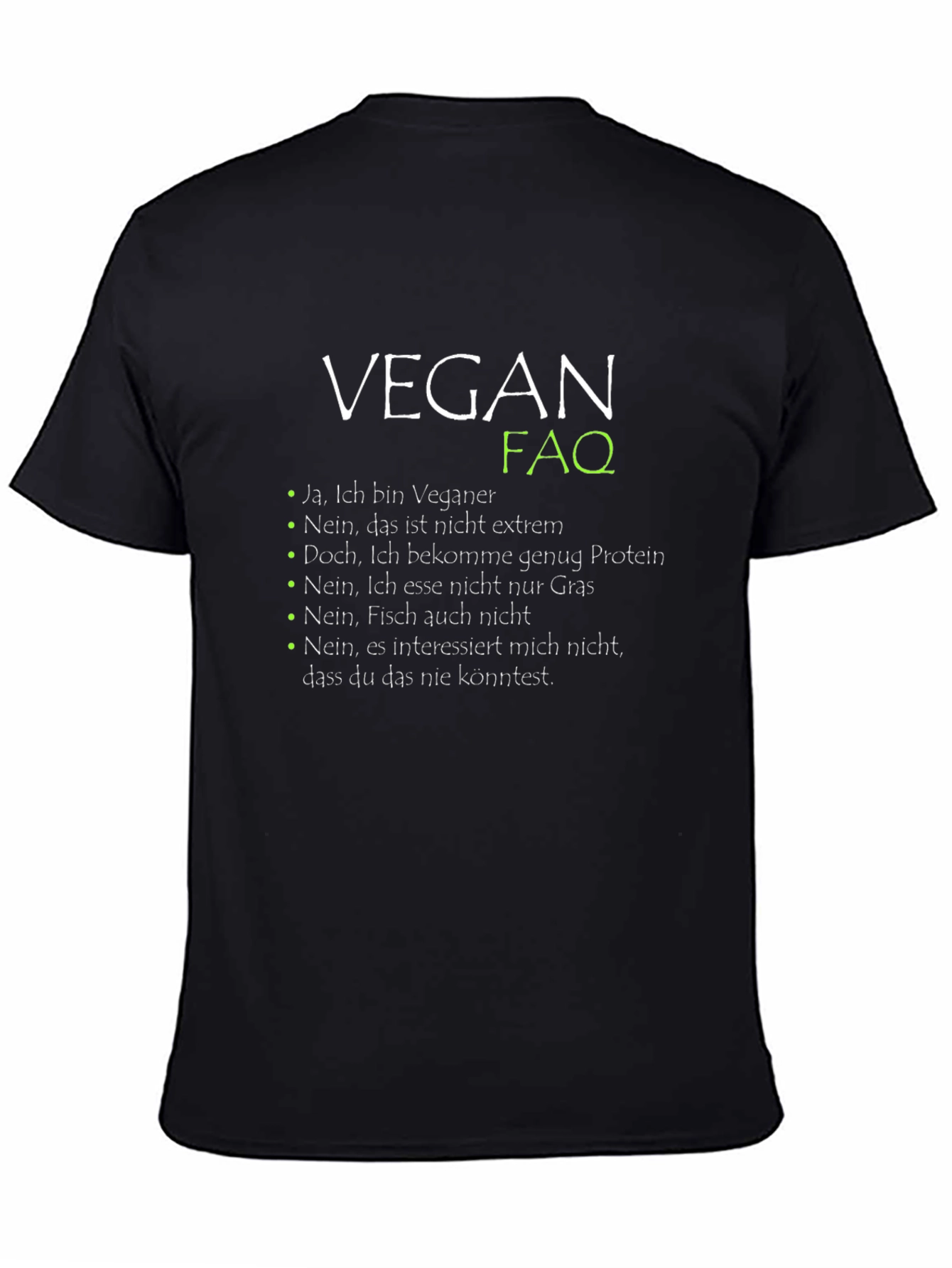 Vegan FAQ T-Shirt - Black Graphic Tee