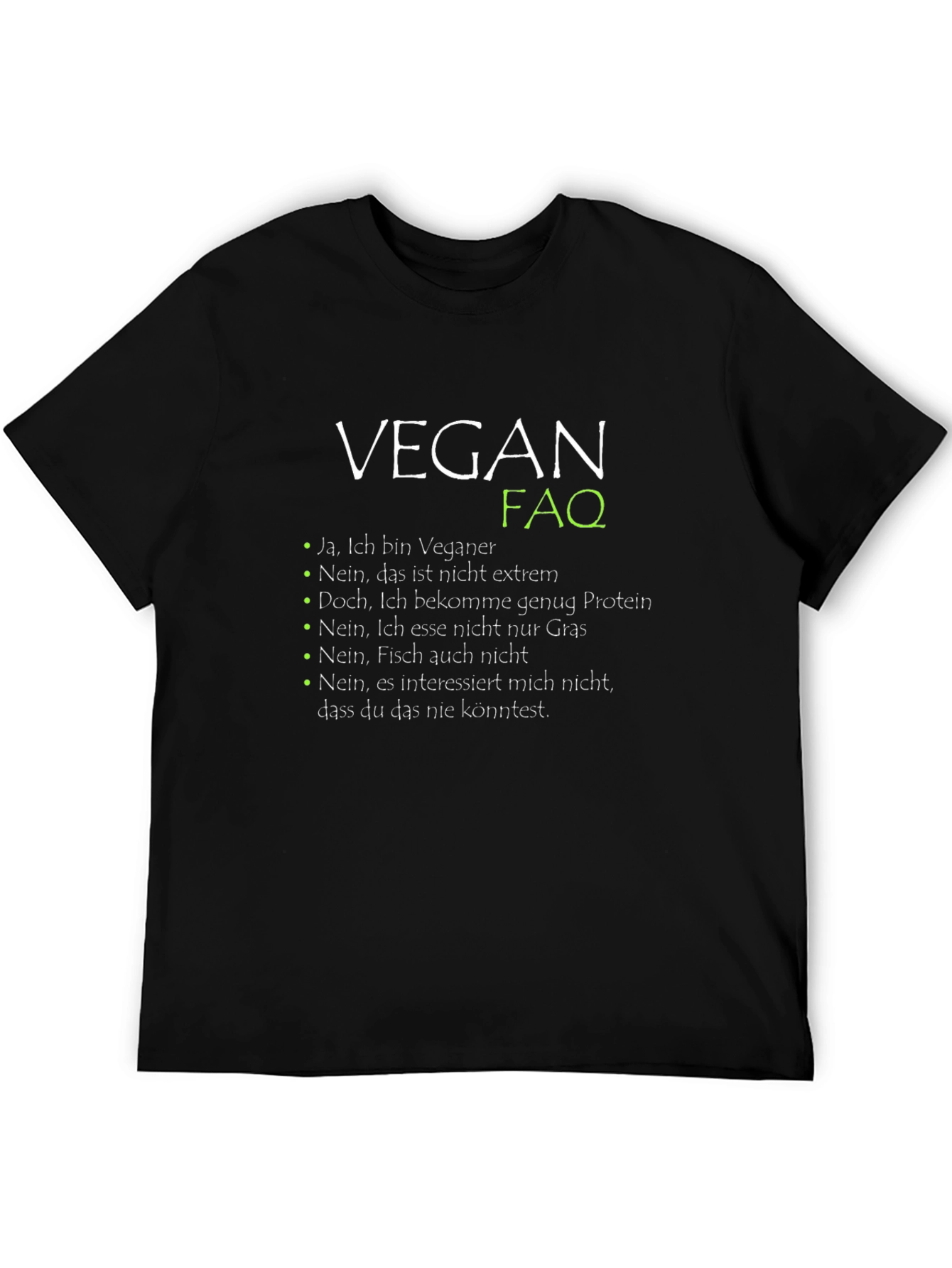 Vegan FAQ T-Shirt - Black Graphic Tee