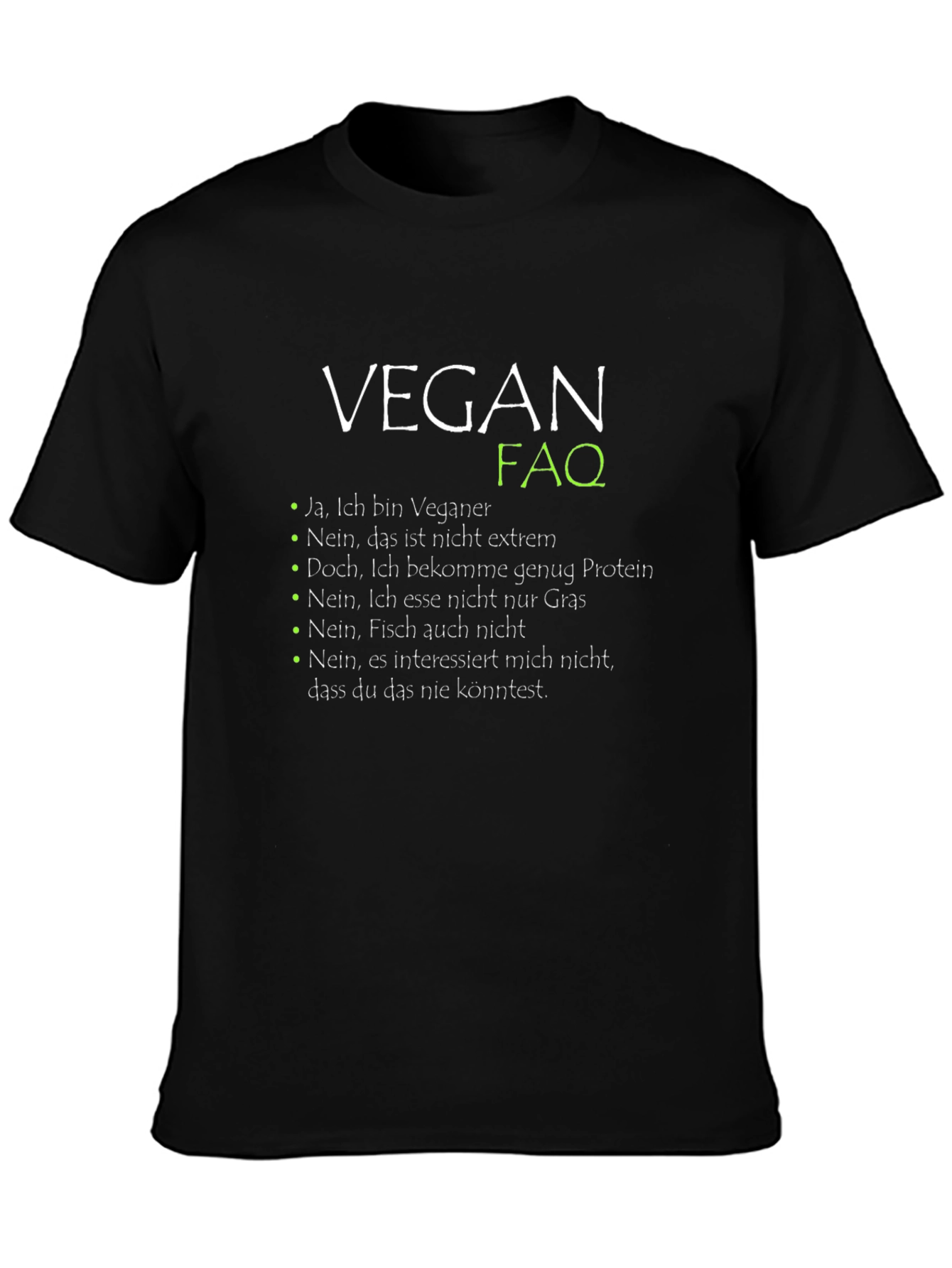 Vegan FAQ T-Shirt - Black Graphic Tee