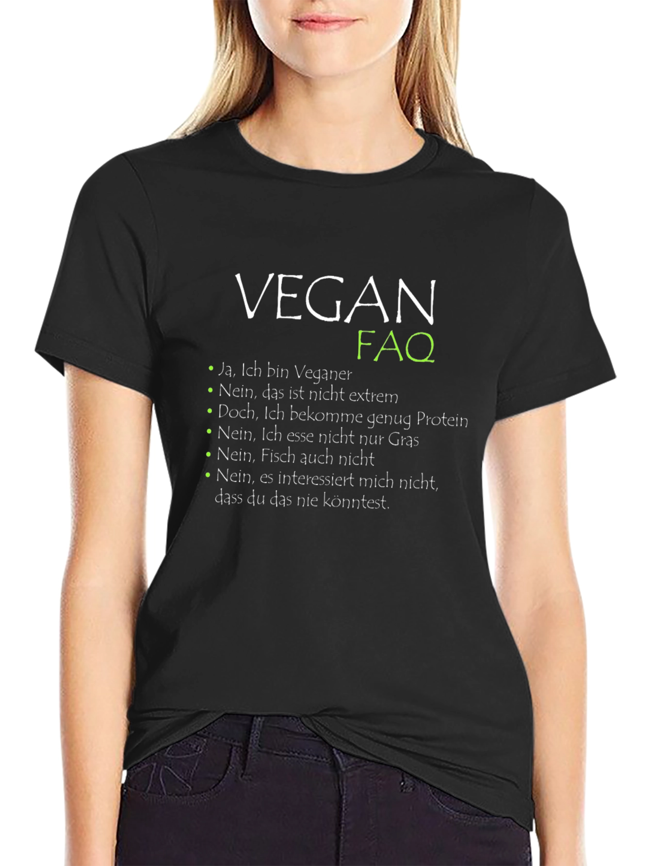 Vegan FAQ T-Shirt - Black Graphic Tee