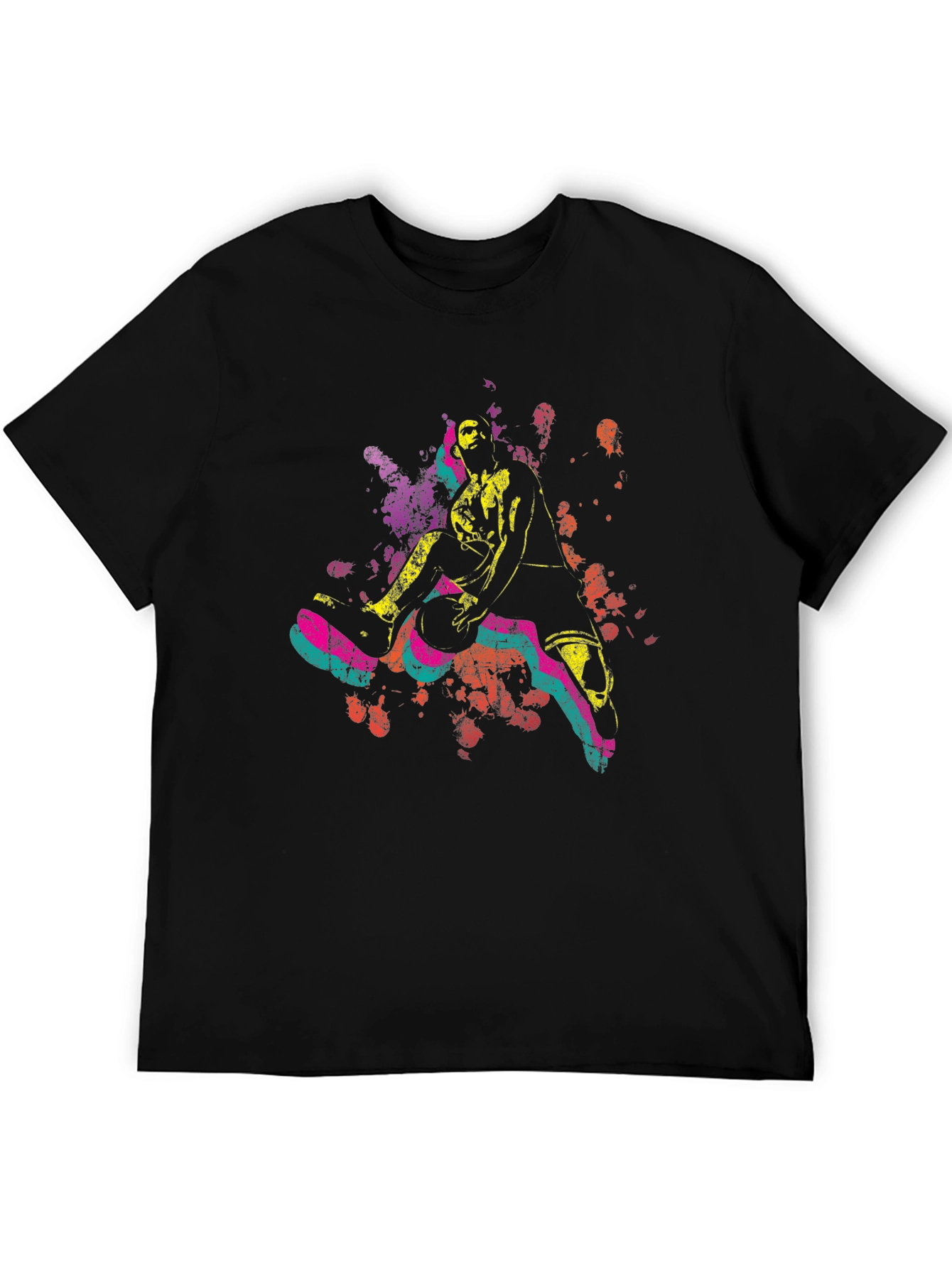 Basketball Player Graphic Tee - Sporty Black T-Shirt