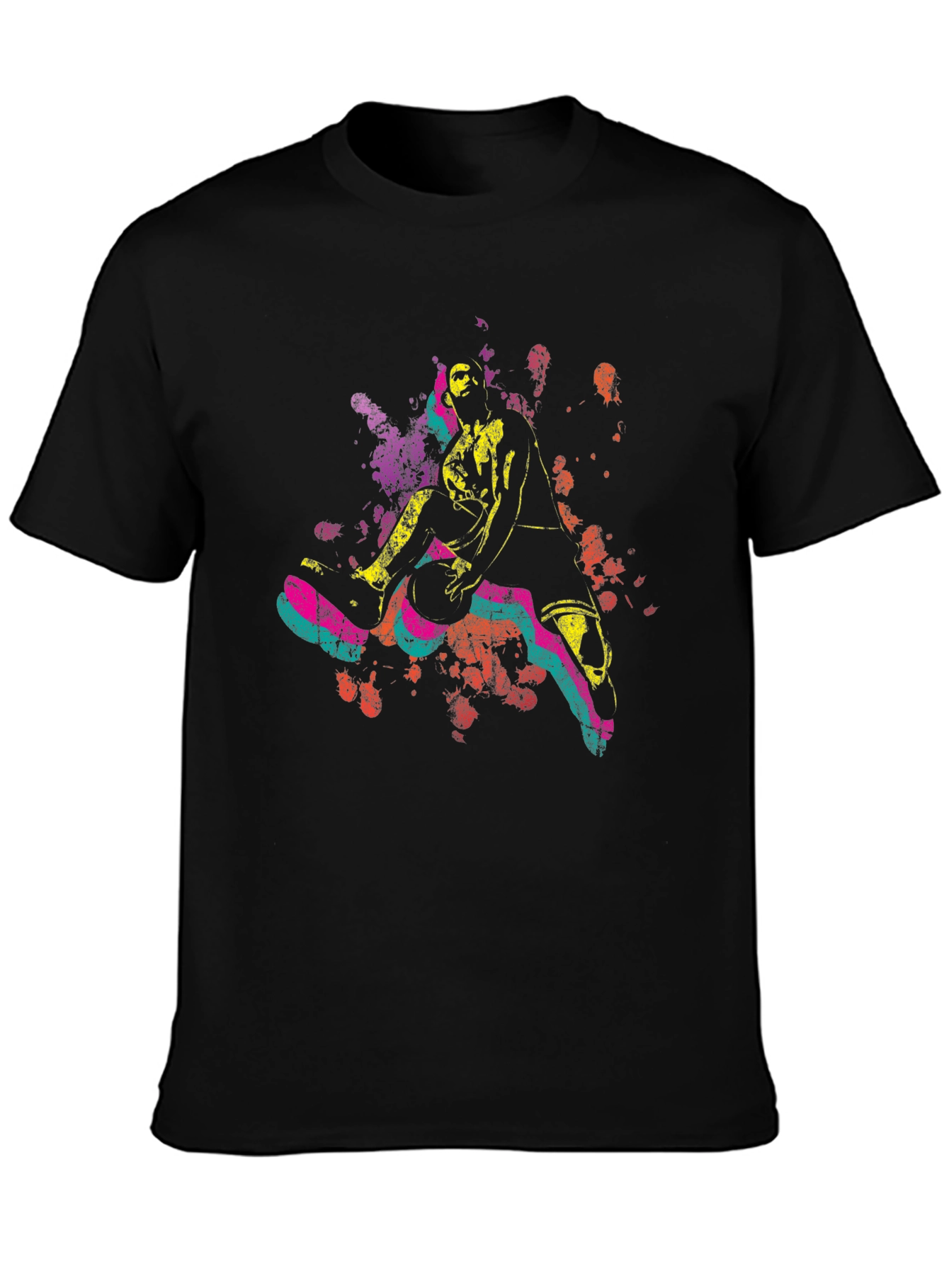 Basketball Player Graphic Tee - Sporty Black T-Shirt