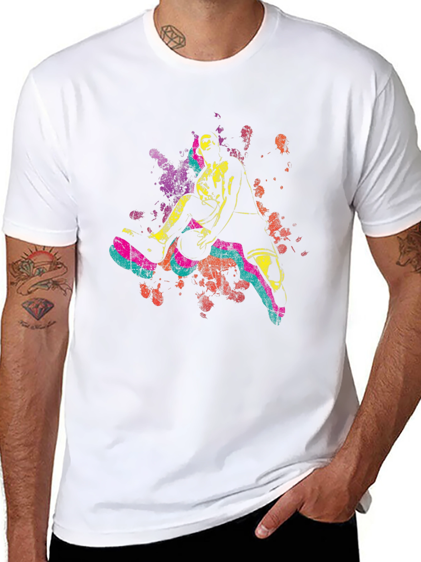 Basketball Player Graphic Tee - Sporty Black T-Shirt