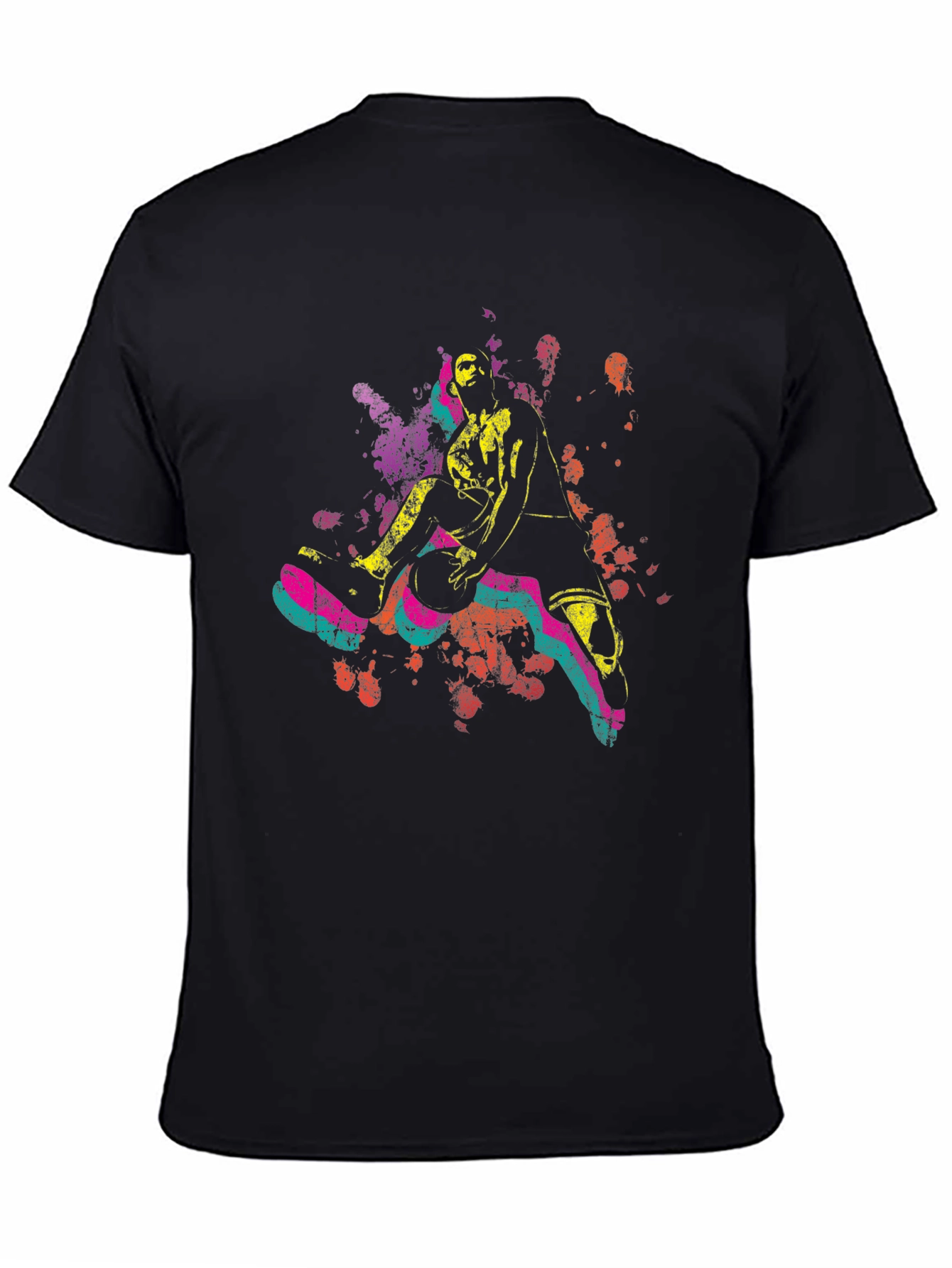 Basketball Player Graphic Tee - Sporty Black T-Shirt