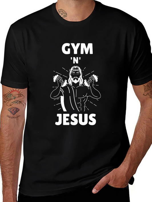 Gym N Jesus Black Graphic Tee