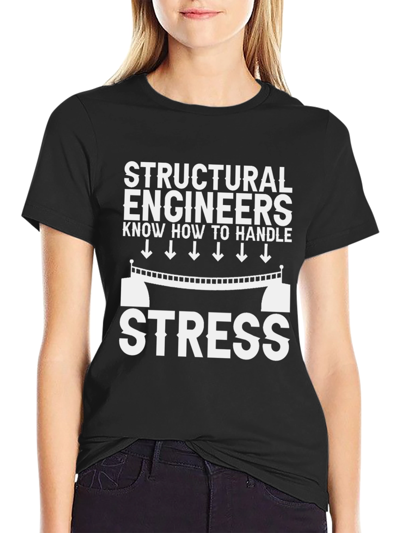 Structural Engineer Stress Handle T-Shirt - Black