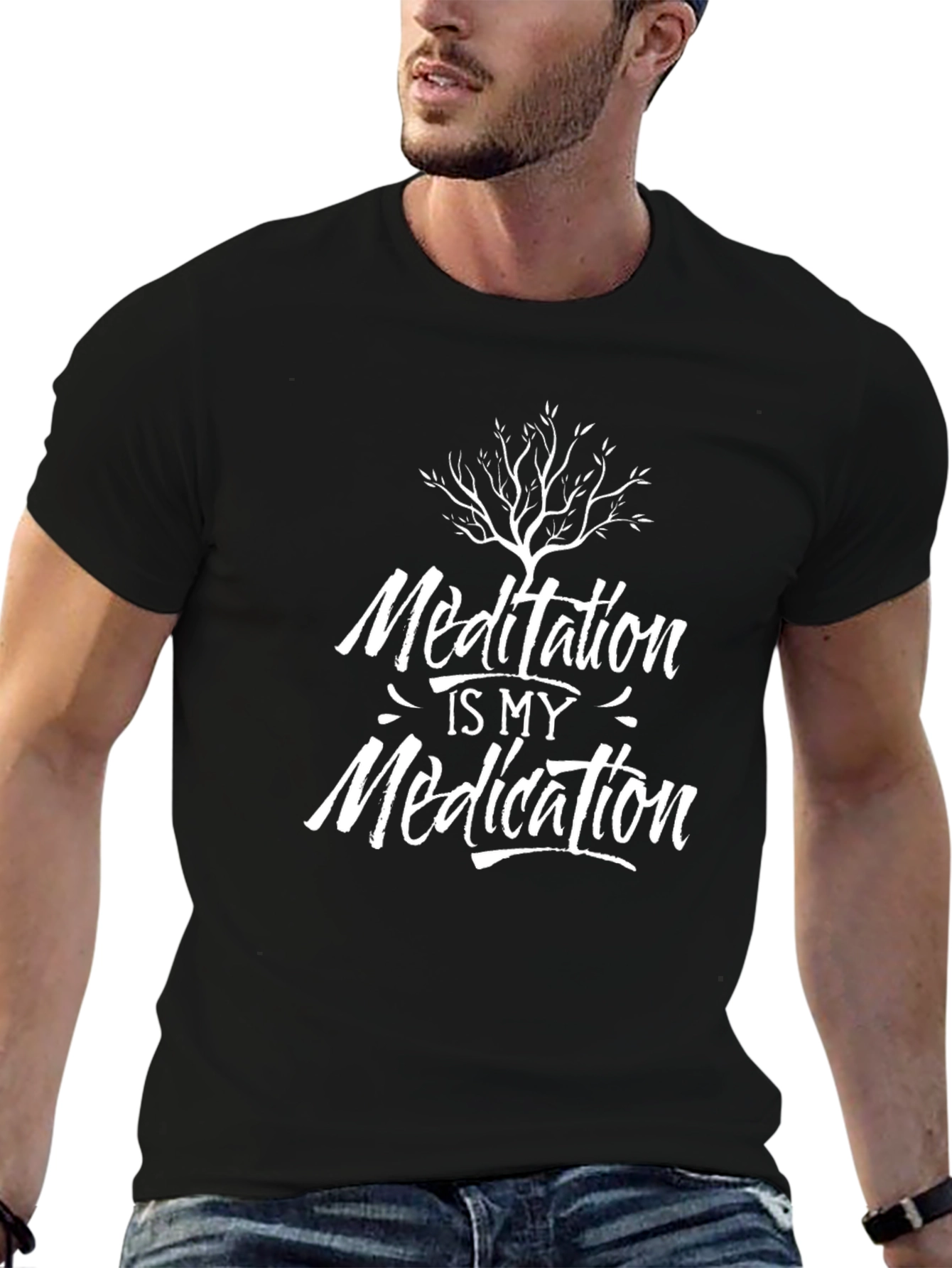 Meditation is My Medication Black Graphic Tee