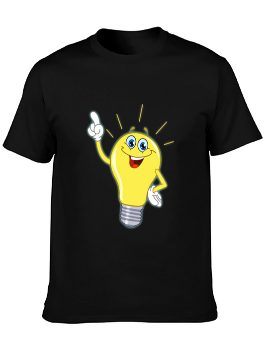 Idea Light Bulb T-Shirt - Black Cotton Tee