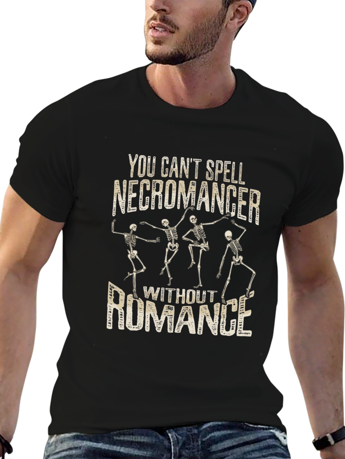 Necromancer Romance Graphic T-Shirt - Funny Skeleton Tee