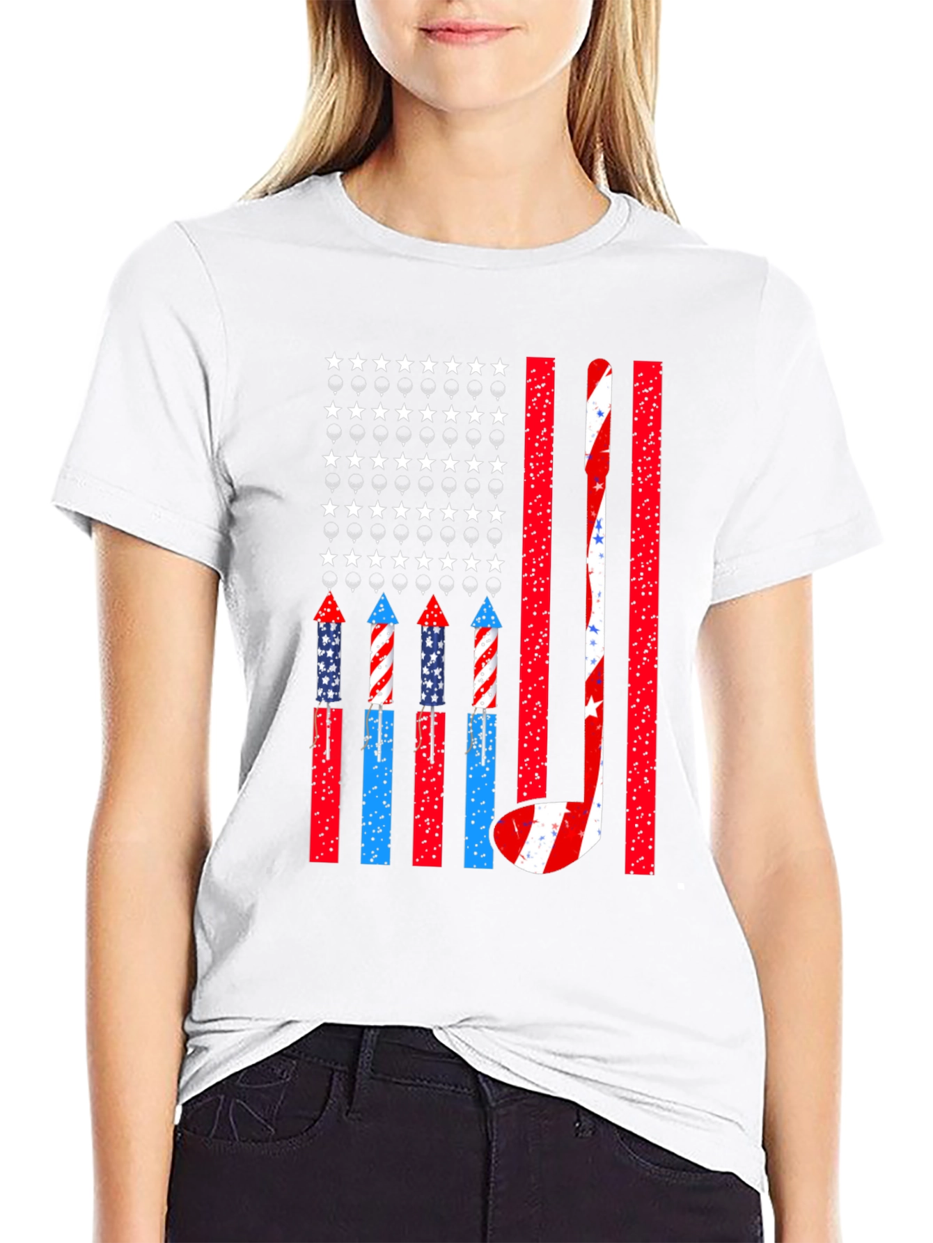 Patriotic Hockey USA Flag T-Shirt