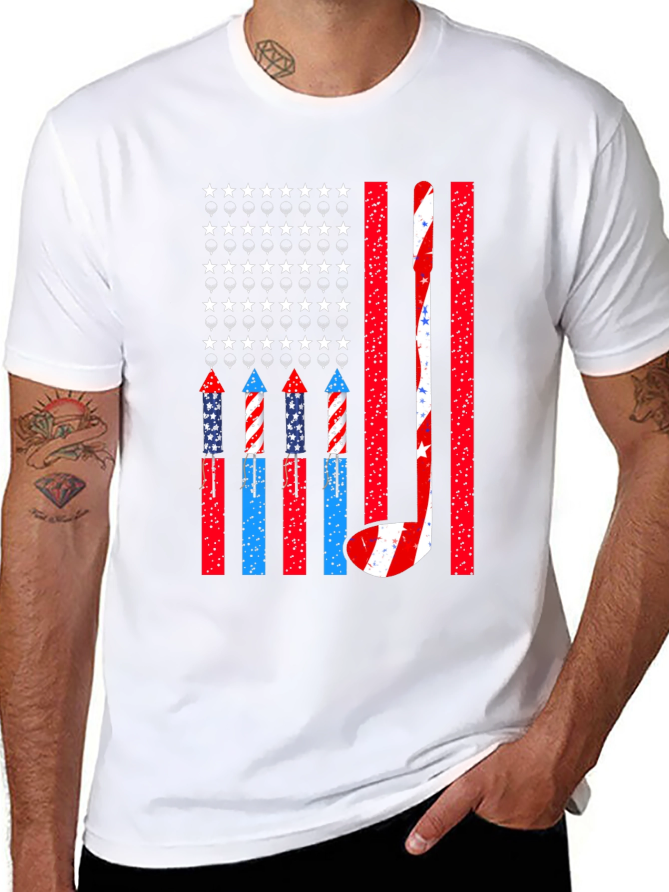 Patriotic Hockey USA Flag T-Shirt