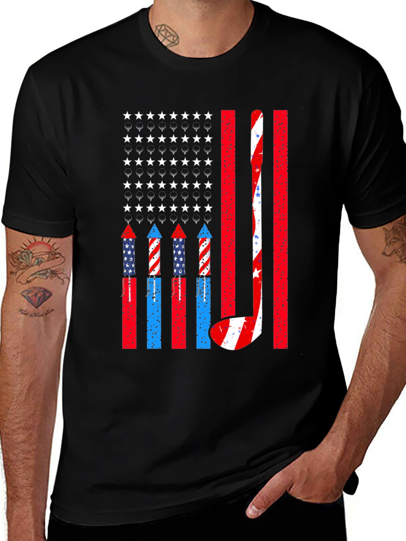 Patriotic Hockey USA Flag T-Shirt