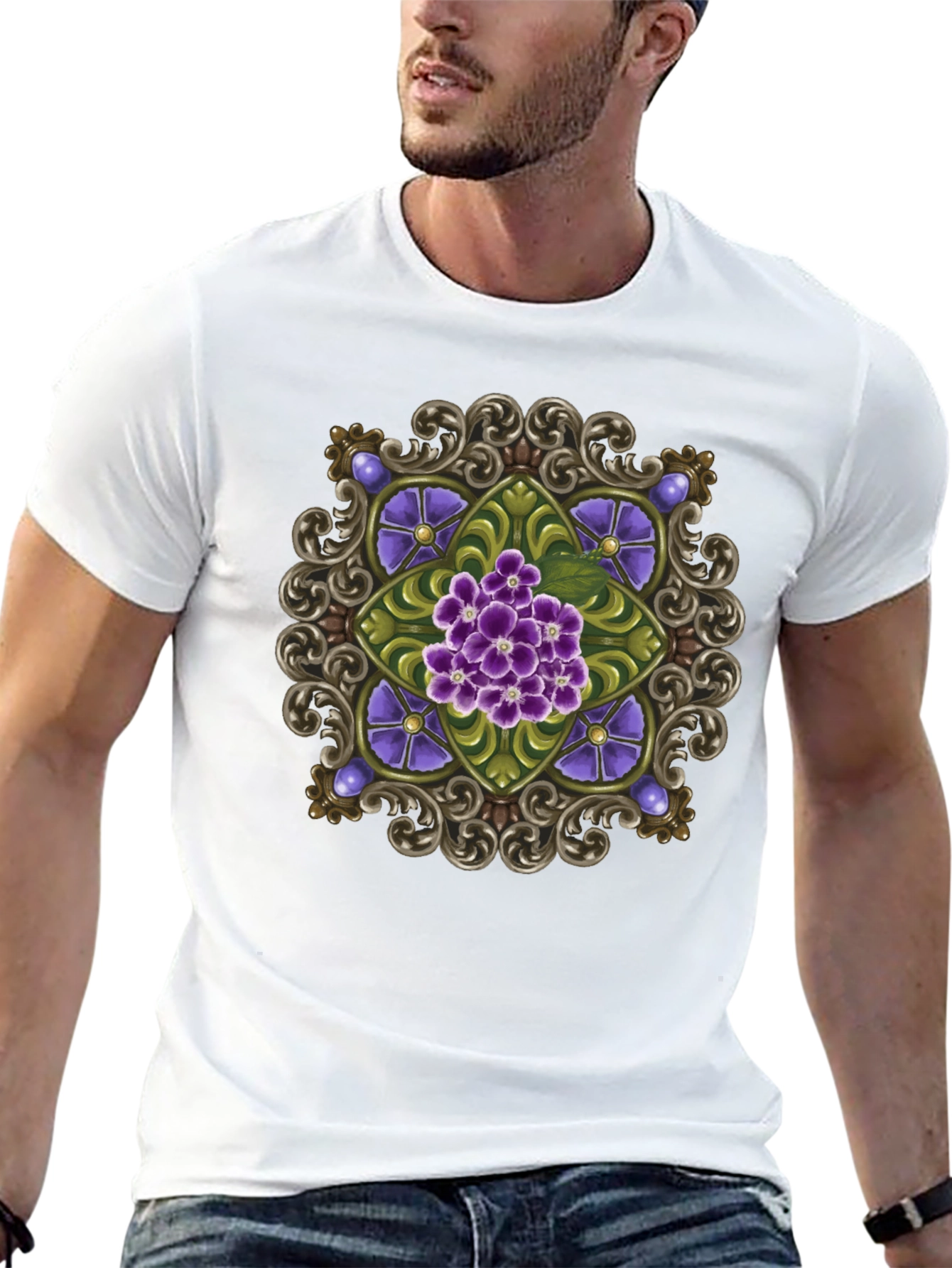 Floral Square Design Tee