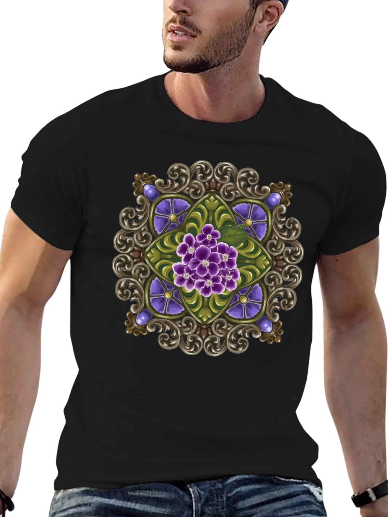 Floral Square Design Tee