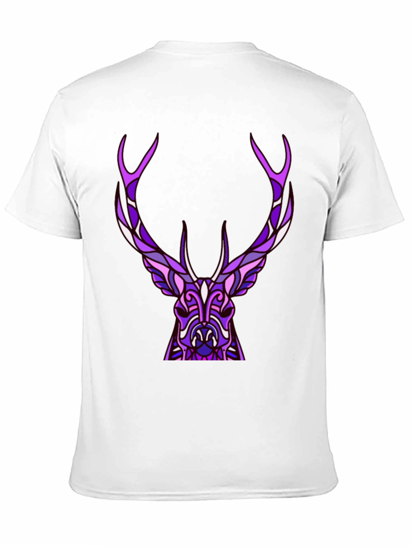 Abstract Deer Graphic Tee - Black