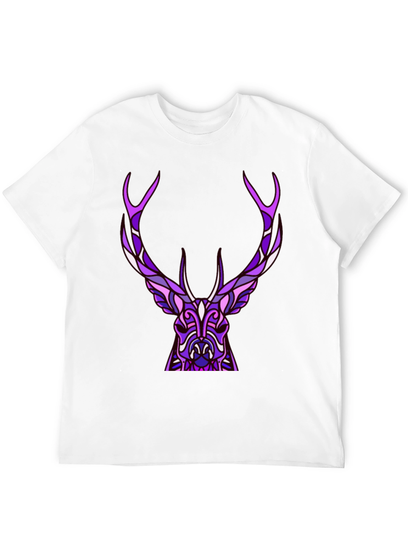 Abstract Deer Graphic Tee - Black