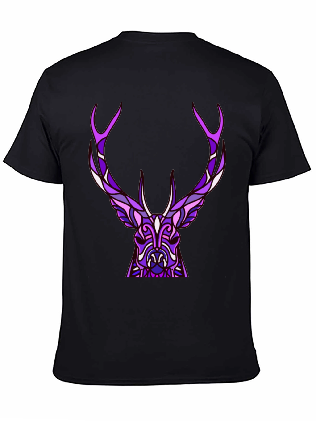 Abstract Deer Graphic Tee - Black