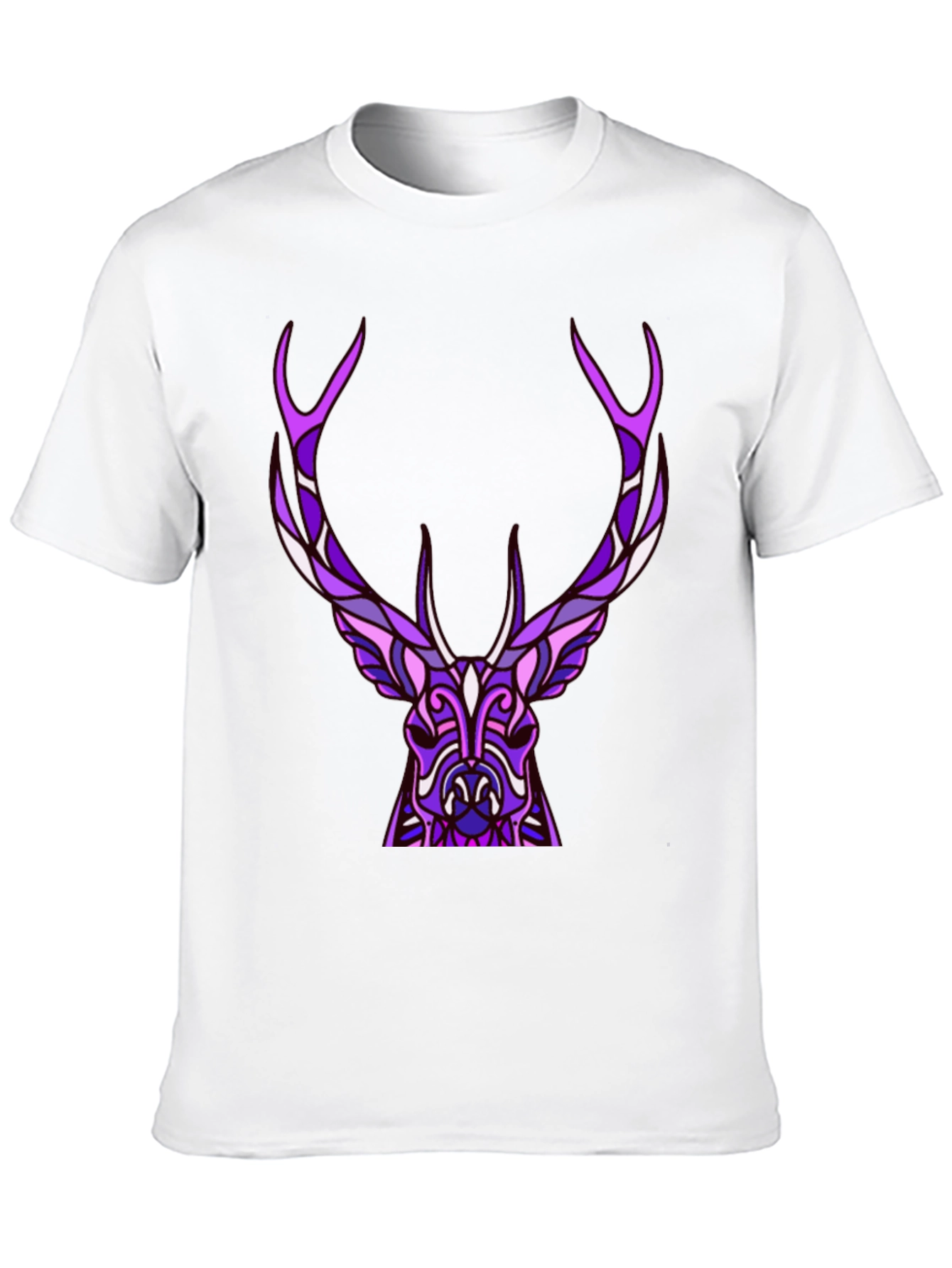 Abstract Deer Graphic Tee - Black