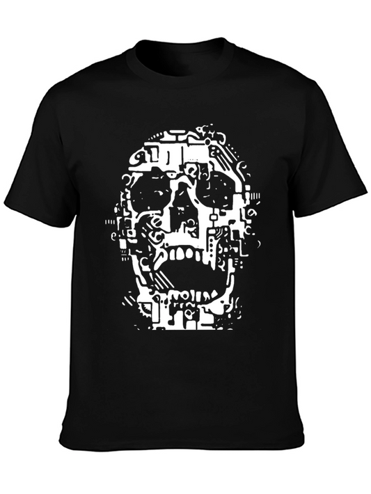 Tech Skull Black T-Shirt - Unique Graphic Tee