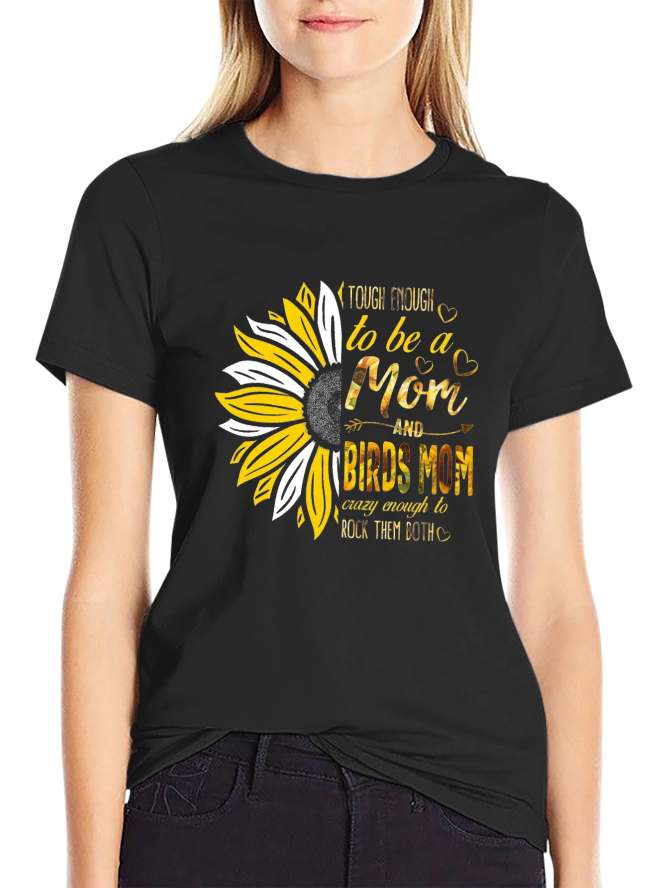 Tough Enough Mom & Birds Mom Graphic Tee