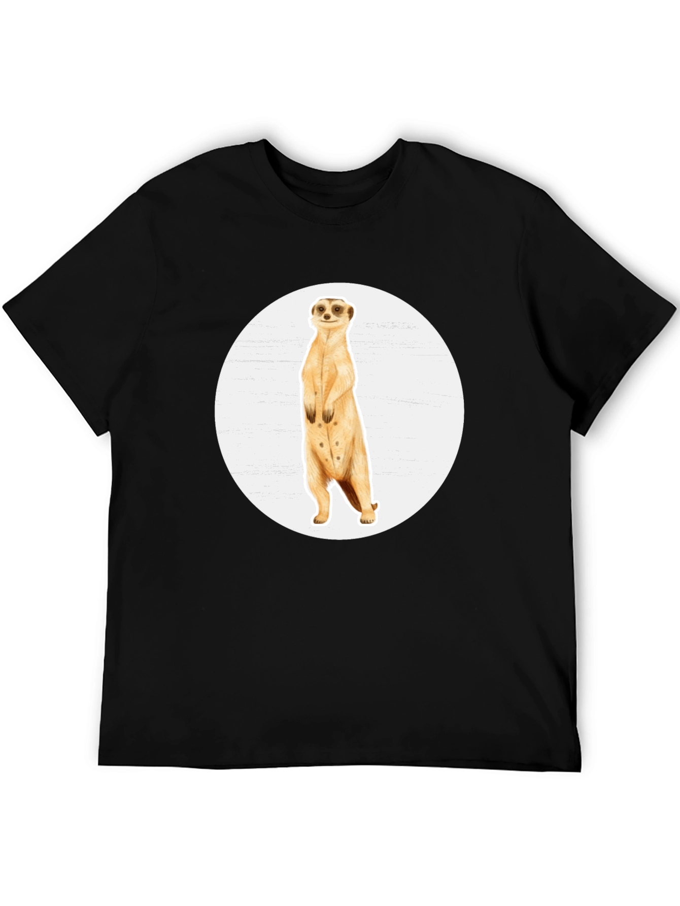Meerkat Graphic Tee - Black Cotton T-Shirt