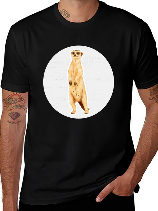 Meerkat Graphic Tee - Black Cotton T-Shirt