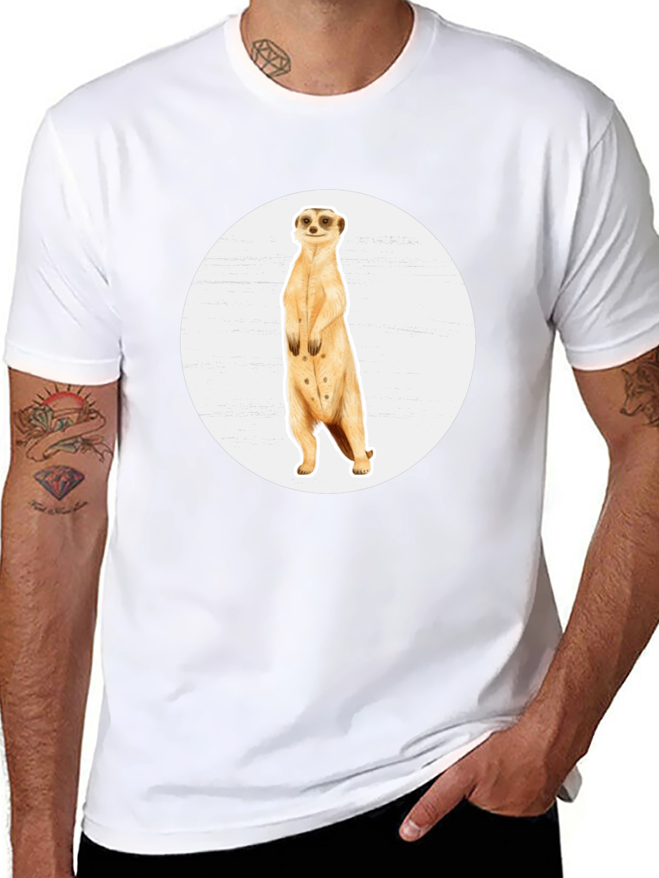 Meerkat Graphic Tee - Black Cotton T-Shirt