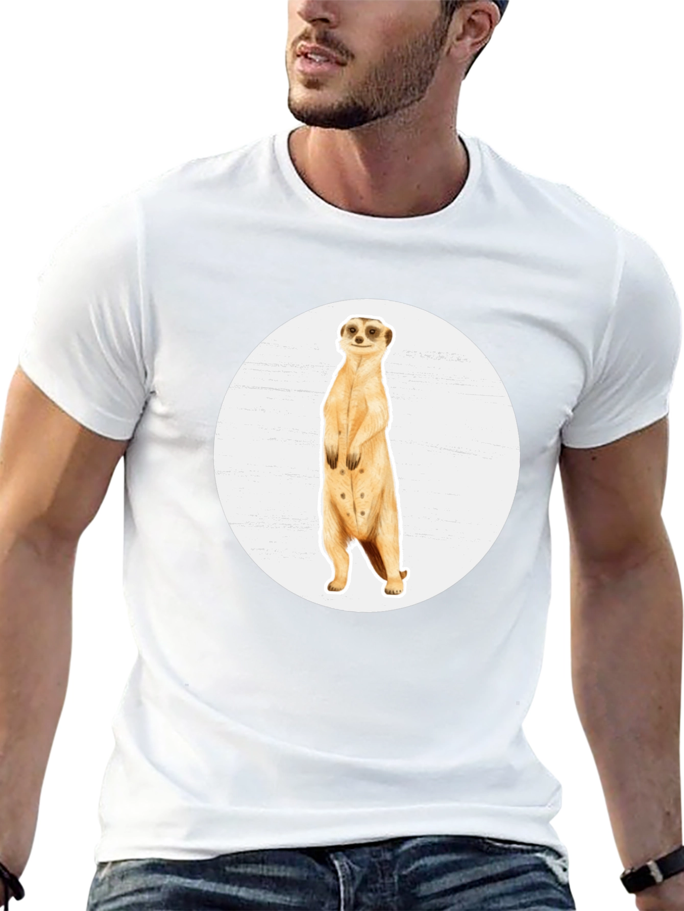 Meerkat Graphic Tee - Black Cotton T-Shirt