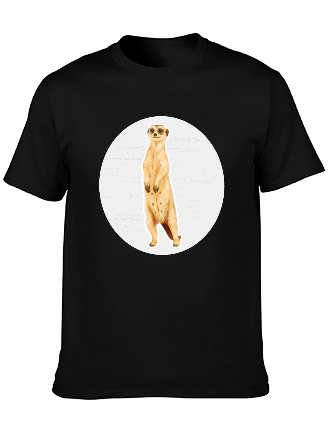 Meerkat Graphic Tee - Black Cotton T-Shirt