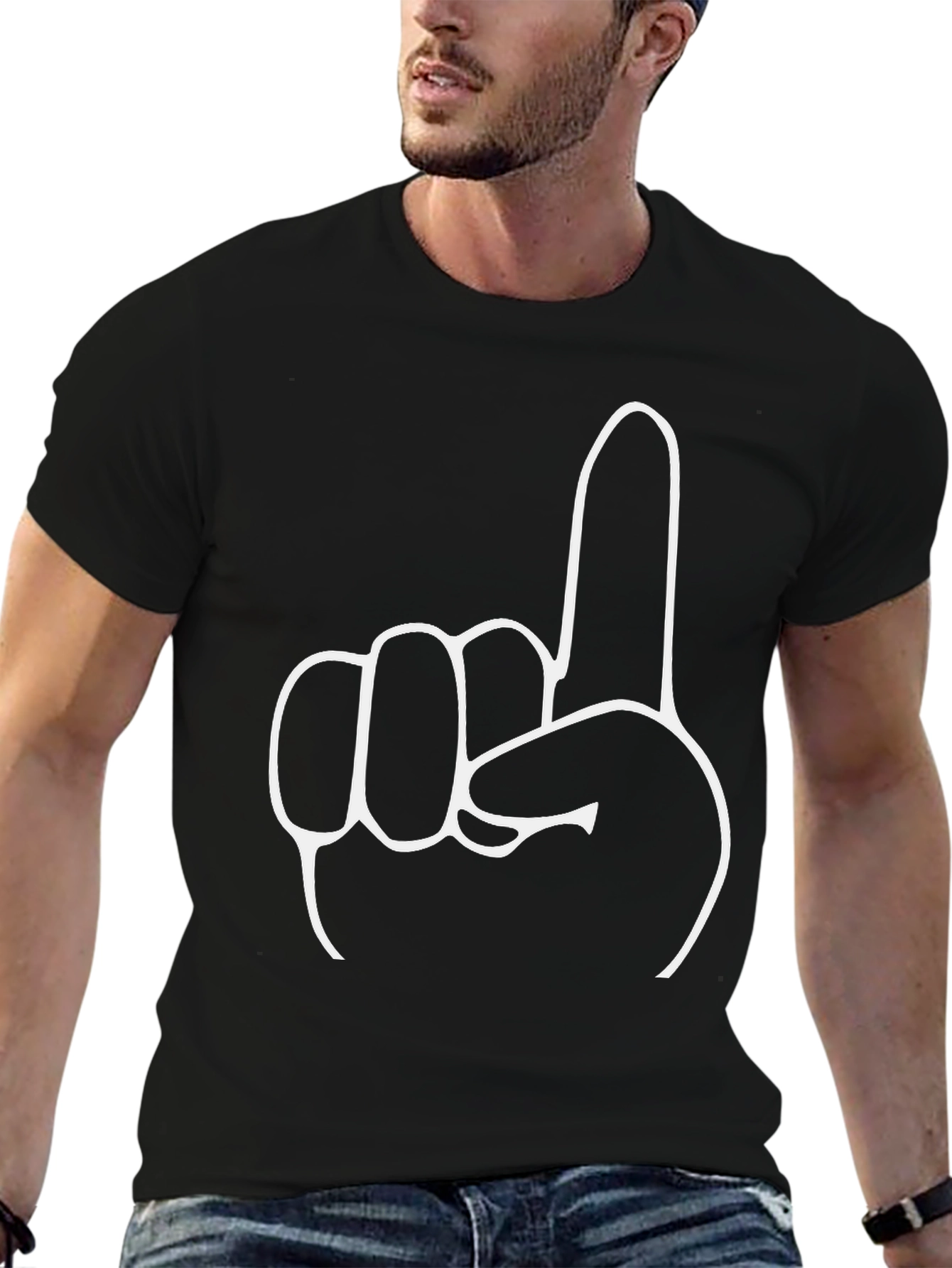 Number One Graphic Tee - Black Cotton T-Shirt